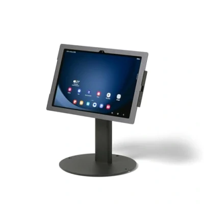 Abbildung von Tabdoq Tablet Tischhalterung drehbar und neigbar kompatibel mit Samsung Galaxy TAB A9+ schwarz