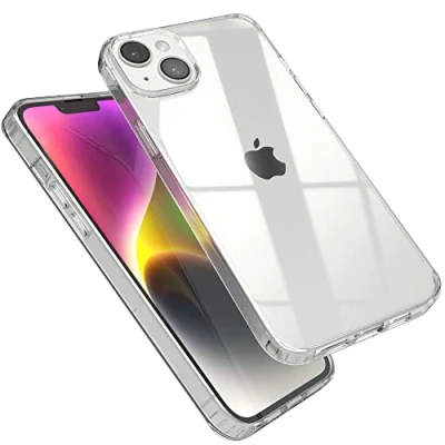 Abbildung von EAZY CASE Premium Crystal TPU Hülle kompatibel mit iPhone 14 Plus Silikon Kameraschutz, Slimcover, Handyhülle, Silikonhülle, Backcover, Durchsichtig, Transparent