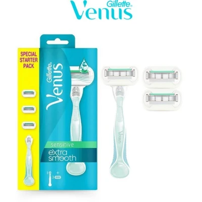 Abbildung von Gillette Venus Rasierset Sensitive Extra Smooth Starterpaket, 4 tlg.