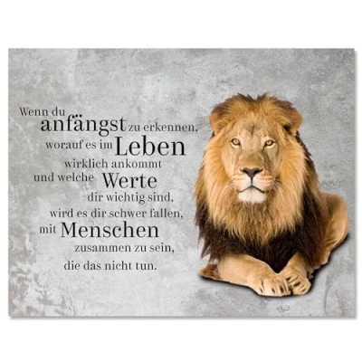 Abbildung von wandmotiv24 Leinwandbild Motivation, Querformat, welche Werte, Löwe, Beton, Grunge, Sprüche (1 St), Wandbild, Wanddeko, Leinwandbilder in versch. Größen
