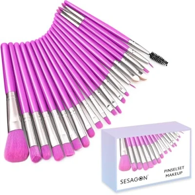Abbildung von pinselset makeup 20 Stück hochwertige synthetische Borsten make up pinsel set schminkpinsel brushes