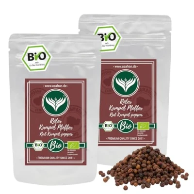 Abbildung von Azafran BIO Roter Kampot Pfeffer (Pfefferkörner ganz) Gourmetpfeffer 200g