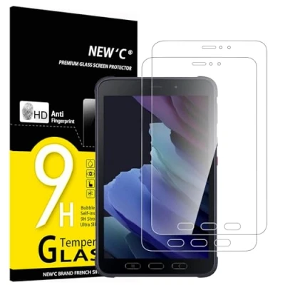 Abbildung von NEW&#039;C 2 Stück, Panzer Schutz Glas für Samsung Galaxy Tab Active3, 9H Härte,HD Displayschutzfolie, 0.33mm Ultra klar