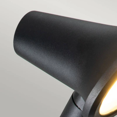 Abbildung von Elstead Lighting Selma Wandleuchte LED 16W IP66 Aluminiumdruckguss,, Edelstahl, Glas; schwarz L:71.7cm B:14.1cm Ø14.1cm
