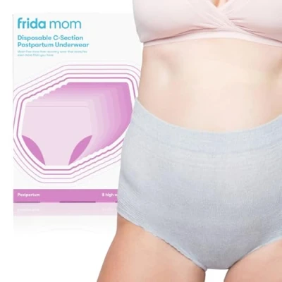 Abbildung von FridaBaby Einweg Unterwäsche für Kaiserschnitt nach der Geburt Superweich, dehnbar, atmungsaktiv, feuchtigkeitsableitend, latexfrei, normal (8 Count)