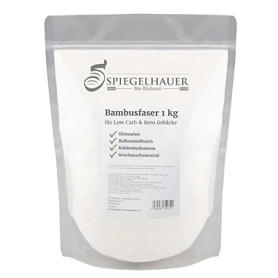 Abbildung von Bäckerei Spiegelhauer Bambusfaser 1 kg Bambusmehl Keto lower carb Mehl zum Backen Bestäuben Bemehlen und Ausrollen frei von Kohlenhydraten