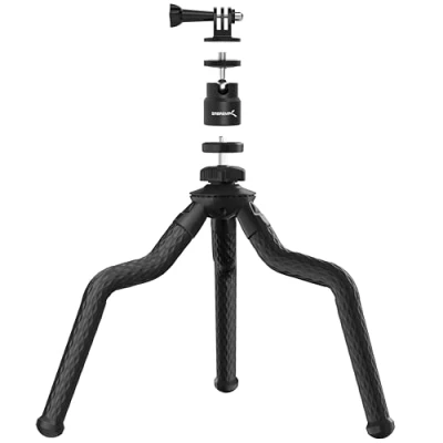 Abbildung von SABRENT Kamera Stativ, Flexibles Kugelkopf Bundle leichtes Camera Tripod, Aluminium fotostativ für Panasonic Canon Nikon Sony, Dreibeinstativ for Smartphone mit Handy Halterung (TP FLTP)