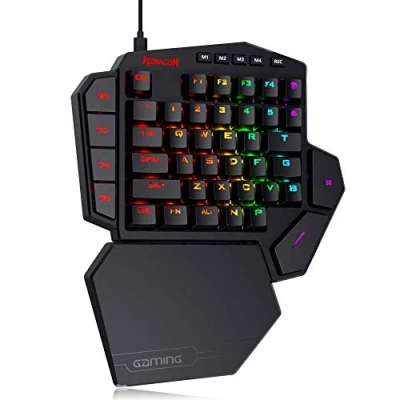 Abbildung von Redragon K585 DITI Einhand RGB Mechanische Gaming Tastatur, Blaue Schalter, Typ C Professionelle Tastatur mit 7 Integrierten Makrotasten, Abnehmbare Handgelenkstütze, 42 Tasten