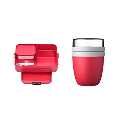 Abbildung von Mepal Lunchbox 2 tlg. Lunch to go Set Bento Large, Kunststoff, mit Fächern u. Lunchpot, bis zu 8 Butterbrote