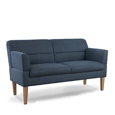 Abbildung von CAVADORE 2,5 Sitzer Küchensofa Kira / Sitzbank für Küche, Esszimmer oder Wohnküche inkl. Armteilverstellung Leichte Fleckenentfernung dank Soft Clean 168 x 94 81 Flachgewebe: Blau