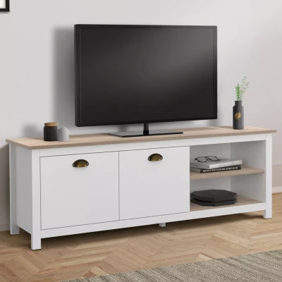 Abbildung von IDMarket TV Schrank 140 cm Vintage ISIS Möbel, Holz und Weiß
