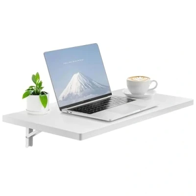 Abbildung von VEVOR Wall Mounted Folding Table Wandschreibtisch, weiß, 80 x 40 cm