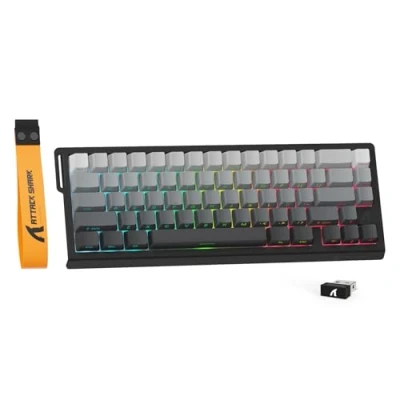 Abbildung von MAMBASNAKE X Attack Shark X68PRO HE 8KHz Rapid Trigger Wireless Gaming Tastatur,BT/2.4G/Kabel,0,01mm RT Genauigkeit Magnetischer Schalter,Einstellbarer Betätigung,5000mAh,RGB,PC/Mac Schwarz Verlauf