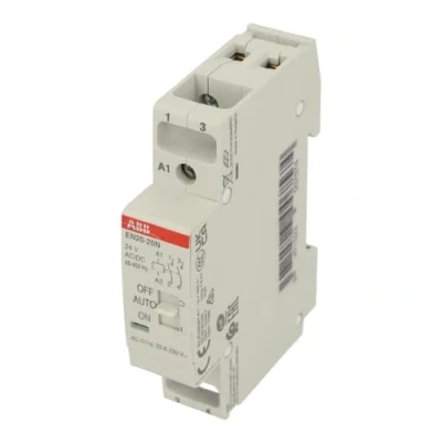 Abbildung von ABB Installationsschalter 2 polig 2NO, AC 1 20A bei 55 Grad, 250V AC, mit Handschalter (Man O Aut), Steuerspannung 24V AC/DC