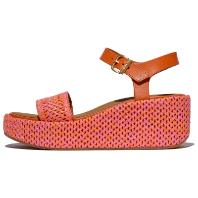 Abbildung von Fitflop PLATFFORMS WOVEN WEDGE Keilsandalette, Plateau Sandale, Sommerschuh in raffinierter Optik