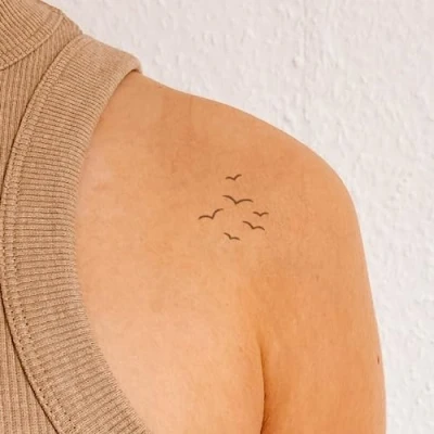 Abbildung von Inkster® Vögel Tattoo Temporäres mit EU Kosmetikzertifizierung wasserfest + vegan revolutionäres 2 Wochen Fake Tattoos und Klebetattoos für Erwachsene
