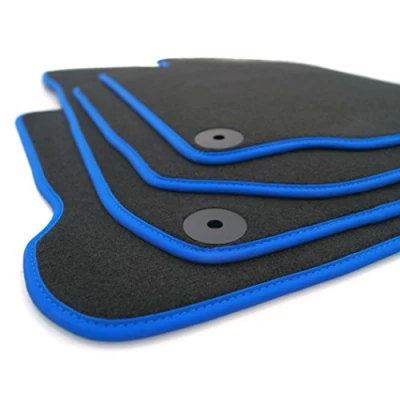 Abbildung von kh Teile Fußmatten passend für VW Polo 6 AW alle Velours Matten Premium Automatten Schwarz Blau 4er Set