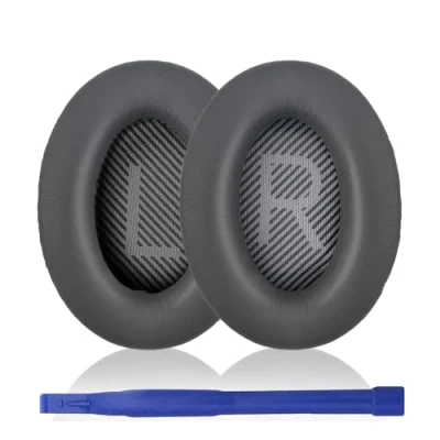 Abbildung von Aiivioll Ersatz Ohrpolster für Bose QC35, kompatibel mit QuietComfort 35 (QC35) und II (QC35 II) Over Ear Kopfhörern von (Dunkelgrau)