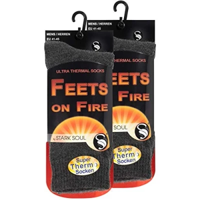 Abbildung von Stark Soul® Thermosocken FEETS on FIRE 2 Paar Herren Ultra Thermo Socken, warme Winter Grösse EU 41 45 2er Pack