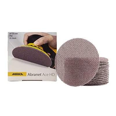 Abbildung von Mirka Abranet Ace HD Netz Schleifscheiben Ø 125mm Klett / Korn P60 25 Stk AH23202560 Für Exzenter und Schleifmaschinen zum Schleifen von harten Oberflächen, Holz, Spachtel, Lack, Metall