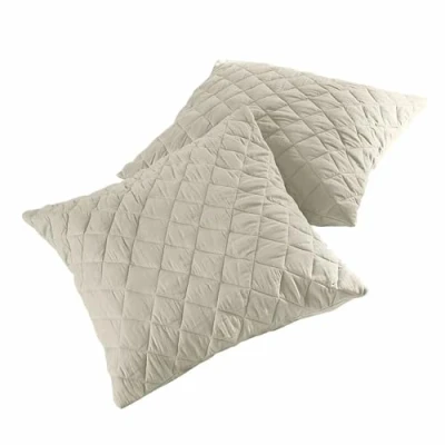 Abbildung von Loberon Kissenhülle 2er Set Jolique, Leichte Wattierung, Elegantes Steppdesign, Zeitloser Look, Kissenbezüge, Baumwolle, beige