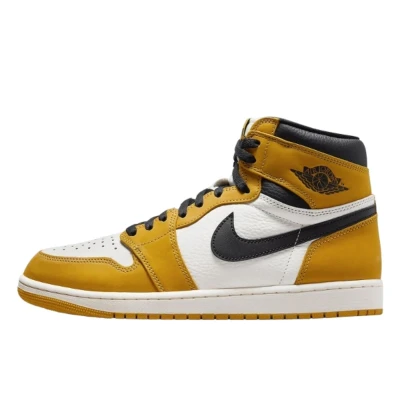 Abbildung von NIKE Air Jordan 1 Retro High OG Yellow Ocker (DZ5485 701, Ochre/Sail/Black), Ockergelb, Segel/Schwarz, 43 EU
