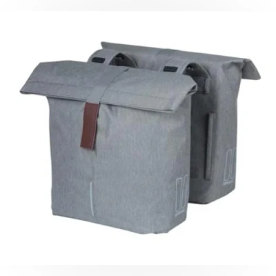Abbildung von Doppelpacktasche Basil City 28 Bis 32 Liter 30 X 18 49 Cm Grau Meli