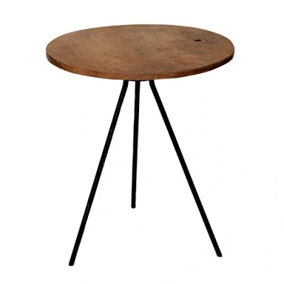 Abbildung von Brillibrum Design Beistelltisch Teakolz Rund Handmade Kleiner Couchtisch Teakholz Tischplatte ø 39,5cm
