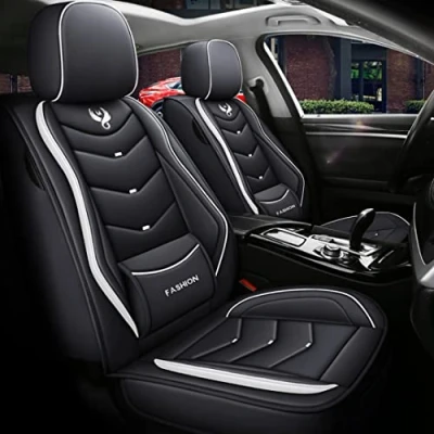 Abbildung von QIOZO Sitzbezüge Auto Autositzbezüge Universal Set für Audi A4 B9 allroad B6 8E Avant B7 B8 8K Zubehör/Schwarz und weiß