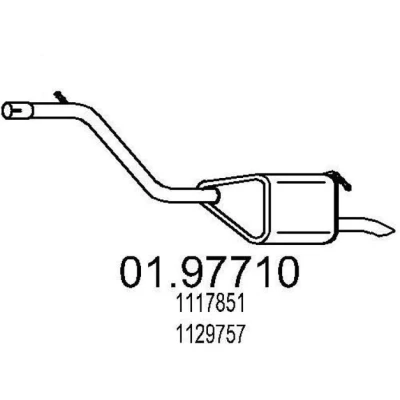Abbildung von MTS 01.97710 Endschalldämpfer 1050 FORD: MONDEO 3 Kombi