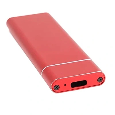 Abbildung von M.2 NVMe SSD Gehäuse, Dual Protocol 10 Gbps Übertragung USB 3.1 Typ C Schnittstelle, Solid State Drive Externes Gehäuse für SATA (Rot)