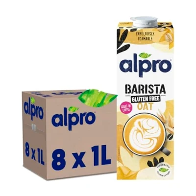 Abbildung von Alpro Haferdrink Barista, Glutenfrei, Pflanzliche Milchalternative, Vegan, Laktosefrei, UHT, 8x1L