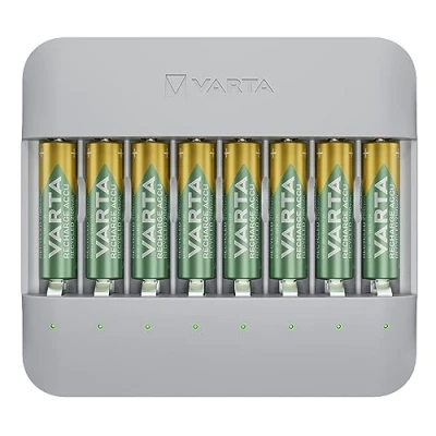 Abbildung von VARTA Akku Ladegerät, inkl. 8x AA 2100mAh, Batterieladegerät für wiederaufladbare AA/AAA Batterien, bis zu 8 Akku, Eco Charger Pro Multi, Einzelschachtladung, Gehäuse aus 75% recyceltem Material