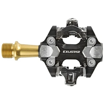 Abbildung von Exustar E PM222Ti Klickpedal, Cnc aluminiumkörper Und 6a4v titanium achse, Industriekugellager Selbstschmierendes Nadellager, schwarz, One Size