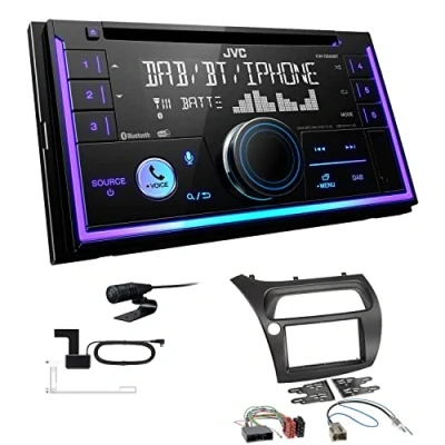 Abbildung von JVC KW DB95BT 2 DIN Autoradio CD Receiver Digitalradio DAB+ Bluetooth USB passend für Honda Civic VIII 2006 2012 schwarz