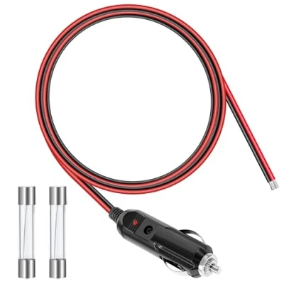 Abbildung von GUNGY Zigarettenanzünder Stecker 12V Autostecker mit 1M Verlängerungskabel 14AWG Steckerkabel Sicherung 15A für Auto LKW Wohnmobil Buchse