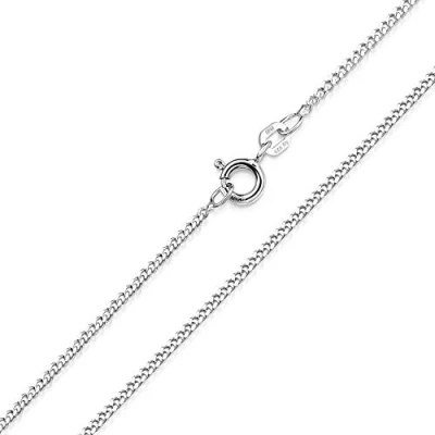 Abbildung von Materia Kette ohne Anhänger Flache Panzerkette Silber 1,7mm K91, aus 925 Sterling