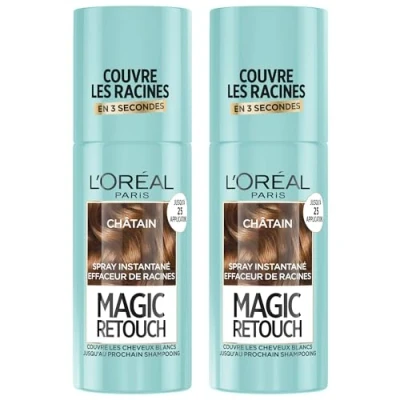 Abbildung von L&#039;Oréal Paris Instant Spray Korrekturspray für Wurzeln &amp; weißes Haar Magic Retouch Kastanienbraun 2 x 75 ml