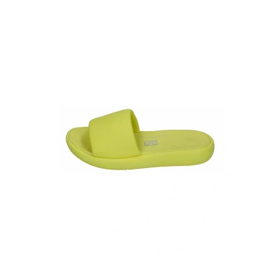 Abbildung von Fitflop Iqushion Dluxe Pantolette flach, Damen, Größe: 38, Sunny lime Schuhe