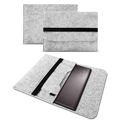 Abbildung von UC Express Sleeve Hülle kompatibel für Lenovo ThinkPad L13 / Yoga Tasche Filz Notebook Cover Case 13 Zoll Grau, Farbe:Hell Grau