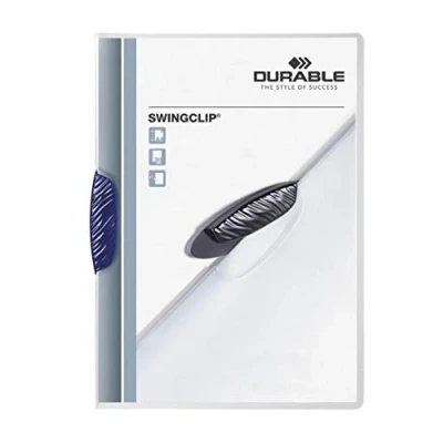 Abbildung von Durable Klemm Mappe Swingclip, aus PP, bis zu 30 Blatt A4, Clip dunkelblau, 25er Packung, 226007