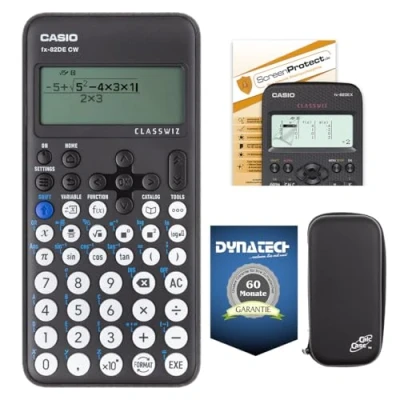 Abbildung von Casio FX 82 DE CW mit CalcCase Schutztasche, Displayschutzfolie + Garantieverlängerung