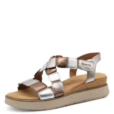 Abbildung von Tamaris Plateausandalette, Damen, Größe: 38, Metallic comb Schuhe