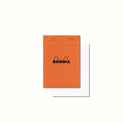 Abbildung von Rhodia 16600C Packung mit 10 Notizblöcken No.16, DIN A5 80 Blätter liniert Rand 80g, Orange, 1 Pack