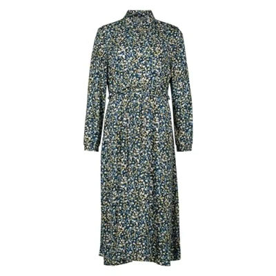 Abbildung von zero CREPÈ MIT BINDEGÜRTEL Blusenkleid, Damen, Größe: 36, Blackblue