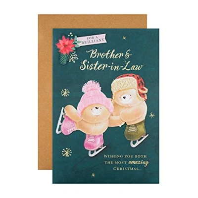 Abbildung von Hallmark Weihnachtskarte für Bruder und Schwiegerschwester süßes Forever Friends Design
