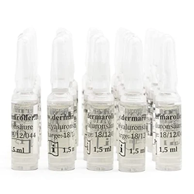 Abbildung von Dermaroller Hyaluron Serum Ampullen, Gesichtspflege zur Regeneration von Kollagen und Elastin, mit feuchtigkeitsspendender Hyaluronsäure mehreren Vitaminen, 30 x 1,5ml