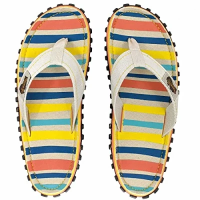 Abbildung von Gumbies Original in Beach Chair T Strap Zehentrenner aus recycelten Materialien hergestellt, stabile Gummisole