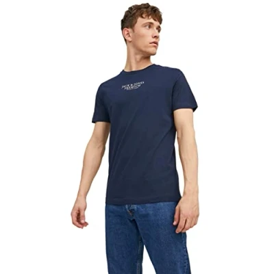 Abbildung von Jack &amp; Jones Premium SS CREW NECK NOOS Tshirt print, Herren, Größe: XS, Navy blazer