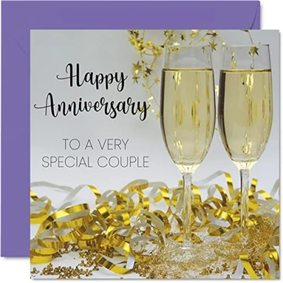 Abbildung von Niedliche Jubiläumskarte für Paare Happy Anniversary Special Couple edle Hochzeitstagskarte Frauen Männer Sie Ihn, 145 mm x Grußkarten Verlobte